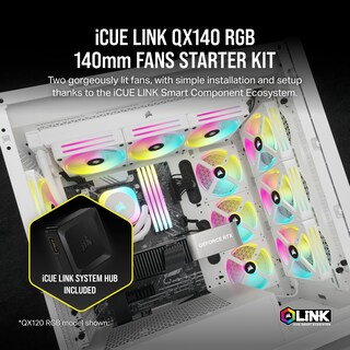 Foto 2 | Foto 2 | Kit Básico De Ventilador Doble Fan Corsair Icue Link Qx140 Rgb De 140 Mm - Venta Internacional.