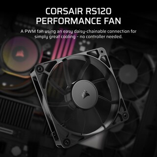Foto 2 | Foto 2 | Ventilador Corsair RS120 de 120 mm PWM Daisy-Chain Negro de Bajo Ruido - Venta Internacional