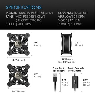 Foto 6 | Foto 6 | Ventilador Usb Ac Infinity Multifan S5 Quiet Dual De 80 Mm Para Armario - Venta Internacional.
