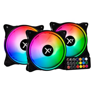 Foto 1 | Foto 1 | Kit 3 Ventiladores Gamer Xtreme Pc Gaming Air Force 120mm Argb 1500rpm Hub 12 Control Negro Cfxtaq120bk