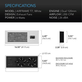 Foto 6 | Foto 6 | Sistema De Ventilador Ac Infinity Airframe T7 Blanco 17 Cm - Venta Internacional.