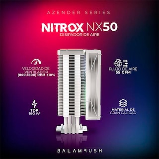 Foto 5 | Foto 5 | Disipador CPU Gamer Balam Rush Nitrox Nx50 120mm Argb Lga 1700 Am5 800-1800 Rpm 4-pin Blanco Br-937917