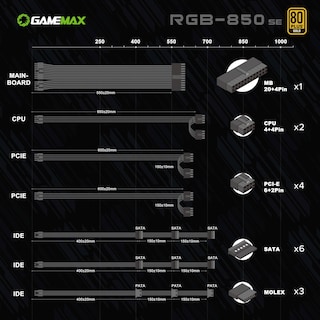 Foto 5 | Foto 5 | Fuente De Alimentación Gamemax 850w 80 Plus Gold, Totalmente Modular - Venta Internacional.