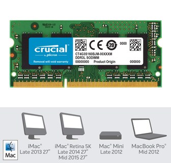 Foto 2 | Foto 2 | Memoria Crucial Ct4g3s160bjm Sodimm De 4 Gb Ddr3 1600 Mhz Y 204 Pines - Venta Internacional.