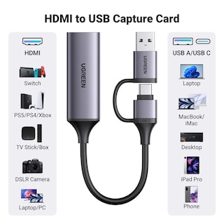 Foto 2 | Foto 2 | Tarjeta De Captura Ugreen Full Hd 1080p 60fps Hdmi A Usb A/c 4k - Venta Internacional.