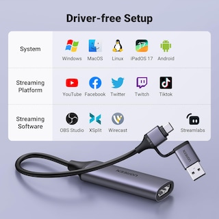 Foto 7 | Foto 7 | Tarjeta De Captura Ugreen Full Hd 1080p 60fps Hdmi A Usb A/c 4k - Venta Internacional.