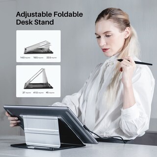 Foto 8 | Foto 8 | Tableta Gráfica Huion Kamvas Pro 16 Color Negro, 15,6 Pulgadas, Laminada, Antideslumbrante, Con Soporte