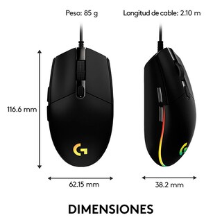 Foto 3 | Foto 3 | Mouse Alámbrico Logitech G203 Negro