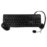 Kit 3 en 1 Teclado Multimedia Mouse y Audifonos Acteck Kt30 USB Ac-931687