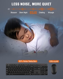 Foto 2 | Foto 2 | Combo De Teclado Y Ratón Inalámbricos Edjo Silent Usb De Tamaño Completo - Venta Internacional.
