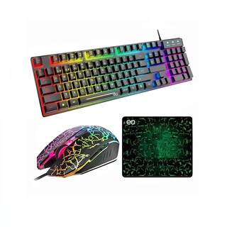 Foto 1 | Foto 1 | Kit Teclado Mouse Gamer Profesional Usb Eo Safe Imports Esi-268 Negro