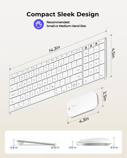 Foto 6 | Foto 6 | Teclado Y Ratón Inalámbricos Bluetooth Seenda Para Mac - Blanco - Venta Internacional.