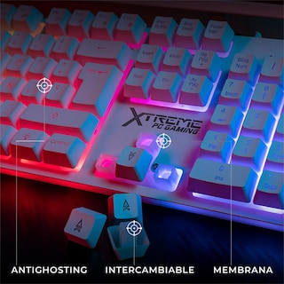 Foto 3 | Foto 3 | Kit Teclado y Mouse Xtreme Pc Gaming Battle Chief Membrana Español 3600 Dpi Rgb Usb Blanco