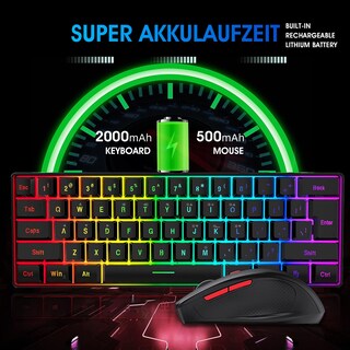 Foto 3 | Foto 3 | Combo De Teclado Y Ratón Inalámbricos Para Juegos Snpurdiri 60% - Venta Internacional.