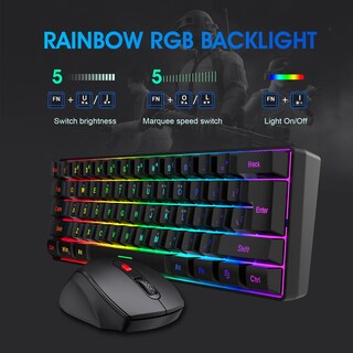 Foto 4 | Foto 4 | Combo De Teclado Y Ratón Inalámbricos Para Juegos Snpurdiri 60% - Venta Internacional.