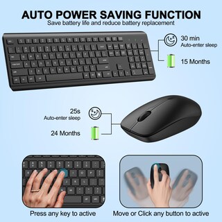 Foto 3 | Foto 3 | Combo De Teclado Y Ratón Inalámbricos Edjo De Tamaño Completo De 2 4 G (paquete De 2) - Venta Internacional.