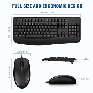 Foto 6 | Foto 6 | Combo De Teclado Y Ratón Edjo Ergonómico De Tamaño Completo Paquete De 2 - Venta Internacional.