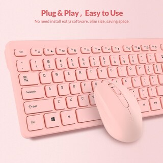 Foto 4 | Foto 4 | Combo De Teclado Y Ratón Inalámbricos Rii Standard Office (rosa) - Venta Internacional.