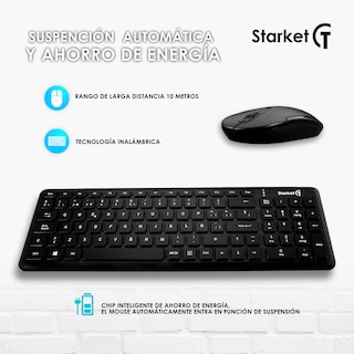 Foto 4 | Foto 4 | Kit de Teclado y Mouse Inalámbrico Starket Sk-001 color Negro