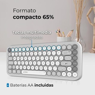 Foto 2 | Foto 2 | Kit Teclado Y Mouse Acteck Creator Chic K-colors Mk480 Inalambrico Usb 2.4 Mhz Gris Ac-940221