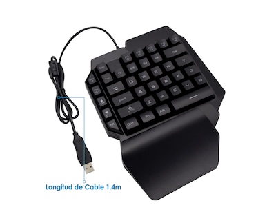 Foto 3 | Foto 3 | Teclado Gamer Virtual Zone color Negro Usb Retroiluminado A Una Mano