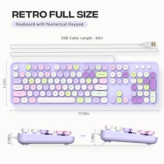 Foto 7 | Foto 7 | Teclado con Cable Mofii Máquina de Escribir Retro de Tamaño Completo - Venta Internacional
