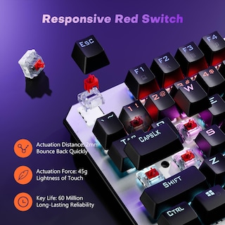 Foto 3 | Foto 3 | Teclado Aula Tkl Mechanical Gaming Rgb Retroiluminado 87 Teclas - Venta Internacional.