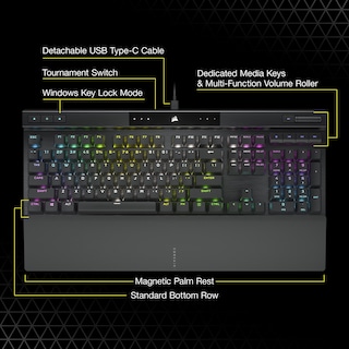Foto 7 | Foto 7 | Teclado Corsair K70 Rgb Pro Cableado Mecánico Qwerty Negro - Venta Internacional.