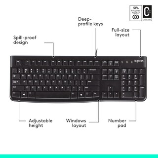 Foto 7 | Foto 7 | Teclado Logitech K120 con Cable Negro - Venta Internacional