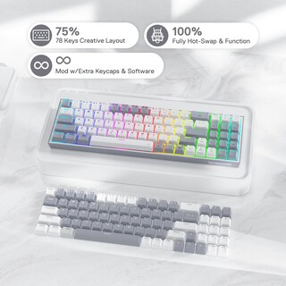 Foto 2 | Foto 2 | Teclado Gaming Redragon K628 Pollux 75% Cableado Rgb 78 Teclas - Venta Internacional.