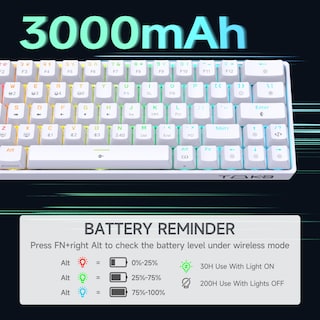 Foto 5 | Foto 5 | Teclado Mecánico Inalámbrico Para Juegos Dierya Dk63 60% - Venta Internacional.
