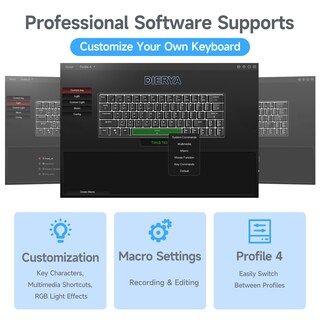 Foto 7 | Foto 7 | Teclado Mecánico Inalámbrico Para Juegos Dierya Dk63 60% - Venta Internacional.