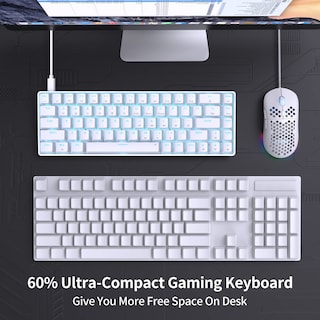Foto 2 | Foto 2 | Teclado Mecánico Para Juegos Dierya T68se De 68 Teclas Blanco - Venta Internacional.