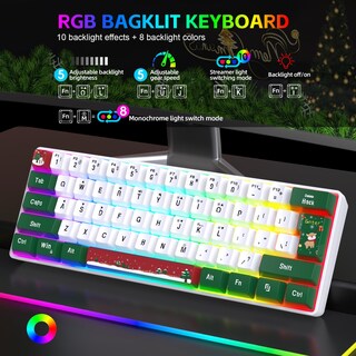 Foto 3 | Foto 3 | Teclado Para Juegos Snpurdiri, 60% Cableado, Retroiluminado Rgb, 61 Teclas - Venta Internacional.