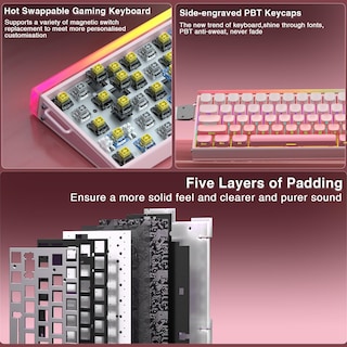 Foto 7 | Foto 7 | Teclado Para Juegos Aula Hero 68 He 60% Cableado Con Retroiluminación Rgb - Venta Internacional.