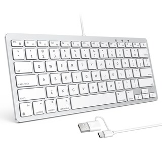 Foto 1 | Foto 1 | Teclado Con Cable Omoton Para Mac Con Interfaz Dual Blanco - Venta Internacional.