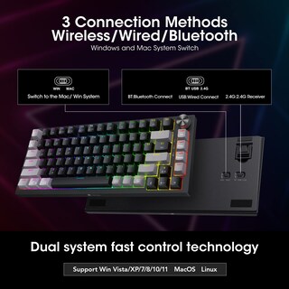 Foto 2 | Foto 2 | Teclado Inalámbrico Rgb Para Juegos Koorui 75% Con Batería De 4000 Mah - Venta Internacional.