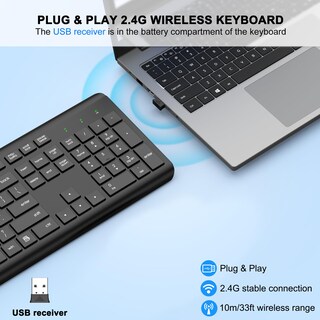 Foto 2 | Foto 2 | Teclado Inalámbrico Edjo De Tamaño Completo Usb Inalámbrico Silent 2.4g - Venta Internacional.