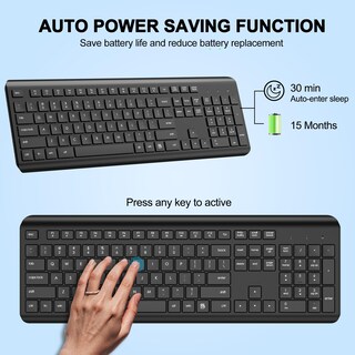 Foto 3 | Foto 3 | Teclado Inalámbrico Edjo De Tamaño Completo Usb Inalámbrico Silent 2.4g - Venta Internacional.