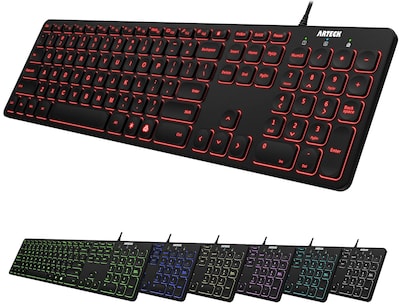 Foto 1 | Foto 1 | Teclado Arteck Con Cable Usb Retroiluminado De Tamaño Completo Para Pc/portátil - Venta Internacional.