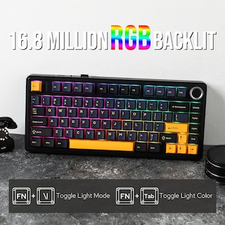 Foto 5 | Foto 5 | Teclado Mecánico Epomaker X Aula F75 Gasket 75% Rgb Negro - Venta Internacional.