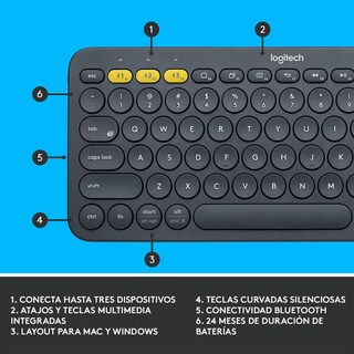 Foto 2 | Foto 2 | Teclado Inalámbrico Logitech K380 Multidispositivo Bluetooth color Negro
