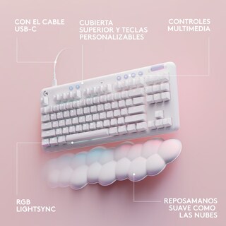 Foto 6 | Foto 6 | Teclado Gaming Mecánico Logitech G713 color Blanco USB C + Reposamanos