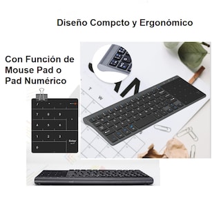 Foto 5 | Foto 5 | Mini Teclado Inalámbrico Prodotty Portátil con Mouse Pad - Pad Numérico