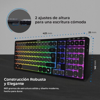 Foto 3 | Foto 3 | Teclado Multidispositivo Acteck Techno Pro Ti790 Mecanico Inalambrico Usb 2.4ghz + Bt 5.0 Rgb Negro Ac-940061