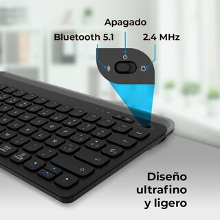 Foto 3 | Foto 3 | Teclado Multidispositivo Acteck Inspire Trek Ti737 Inalambrico Usb 2.4 Mhz + Bt 5.1 Tamaño 65% Negro/gris
