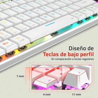 Foto 4 | Foto 4 | Teclado Gamer Mecanico Balam Rush Dominate Expert Gk959 Switch Brown Inalambrico Usb 2.4 Ghz + Bt 5.0 Tamaño 80% Rgb Blanco