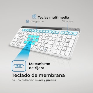 Foto 2 | Foto 2 | Teclado Multidispositivo Acteck Inspire Trek Ti747 Inalambrico Usb 2.4 Mhz + Bt 5.1 Tamaño 98% Blanco/gris