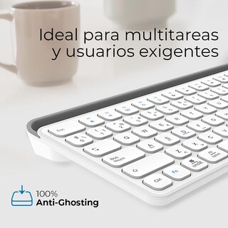 Foto 3 | Foto 3 | Teclado Multidispositivo Acteck Inspire Trek Ti747 Inalambrico Usb 2.4 Mhz + Bt 5.1 Tamaño 98% Blanco/gris