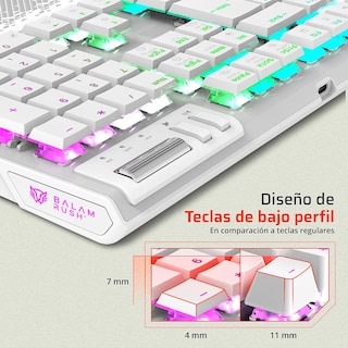 Foto 3 | Foto 3 | Teclado Gamer Mecanico Balam Rush Dominate Expert Gk979i Switch Red Inalambrico Usb 2.4 Ghz + Bt 5.0 Rgb Blanco